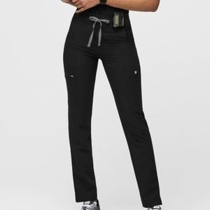 Figs High Waisted Yola Skinny Scrub Pants sz medium black